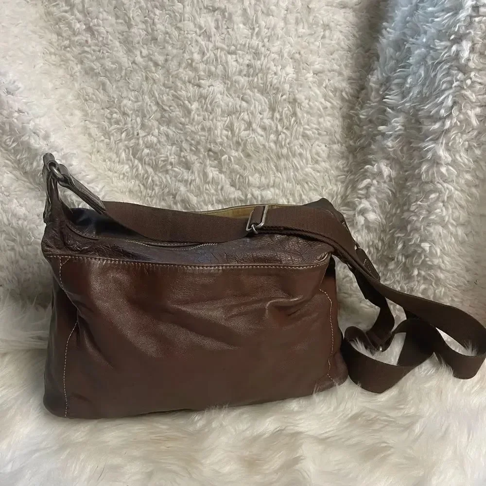 Vintage Toyooka Handmade craftsman made in Japan distressed Brown leather bag